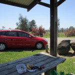 stopped at a rest area for lunch