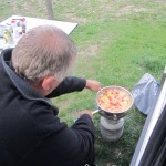 Geoff outside with his bbq